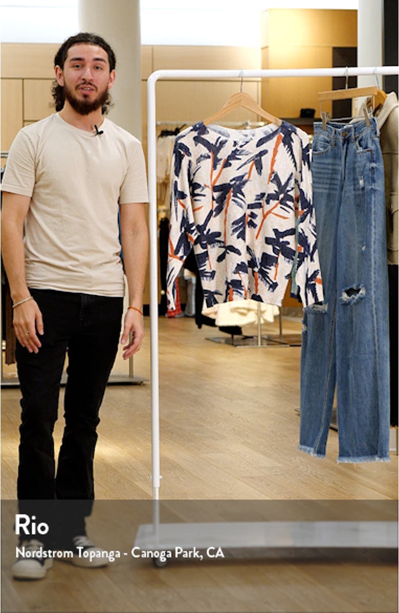 Painted Palms Cotton Blend Sweater, sales video thumbnail