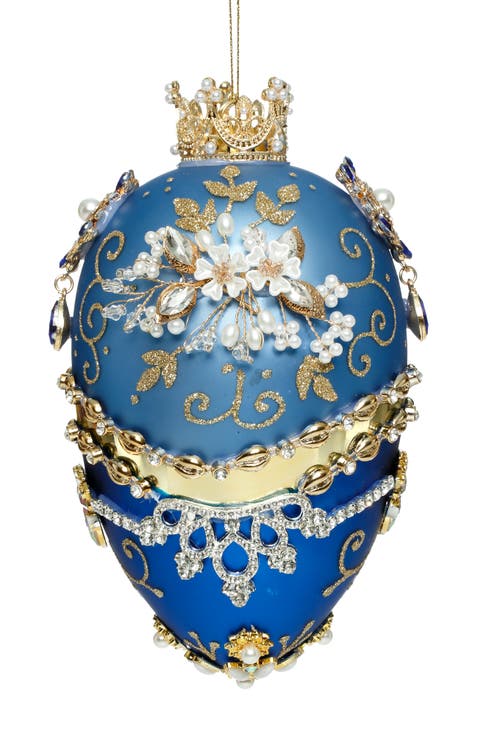 Faberge Jewel Egg Ornament , Blue