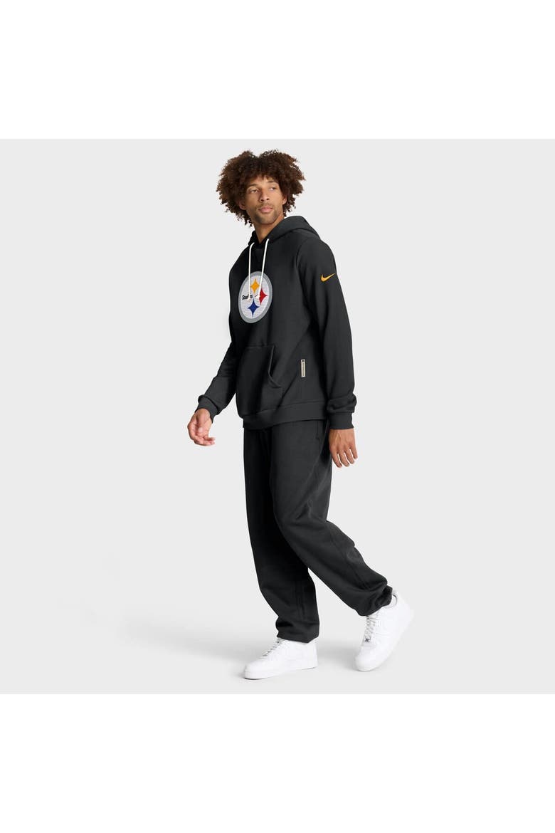 Men's Nike Black Pittsburgh Steelers Sideline Standard Issue Initial Home Dri-FIT Hoodie, Alternate, color, Black