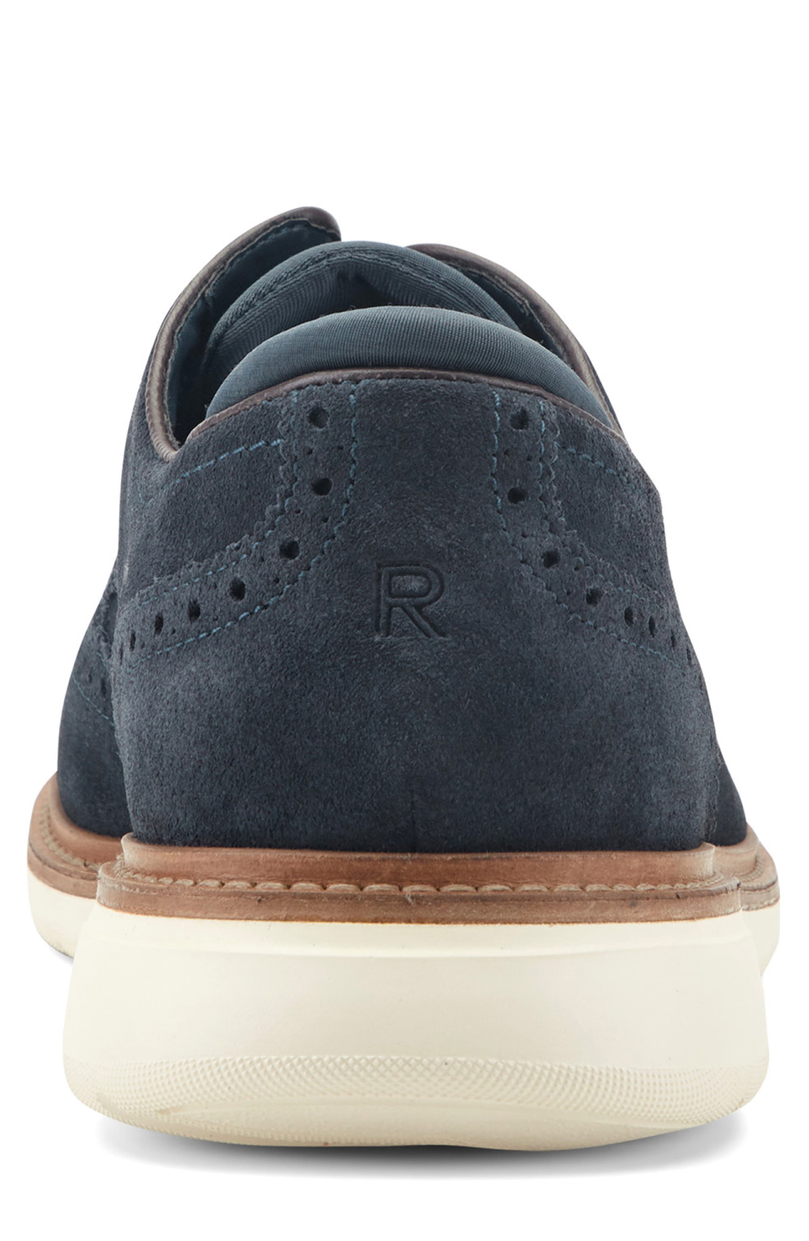 Melrose Leather Wingtip Derby, Alternate, color, DARK BLUE SUEDE