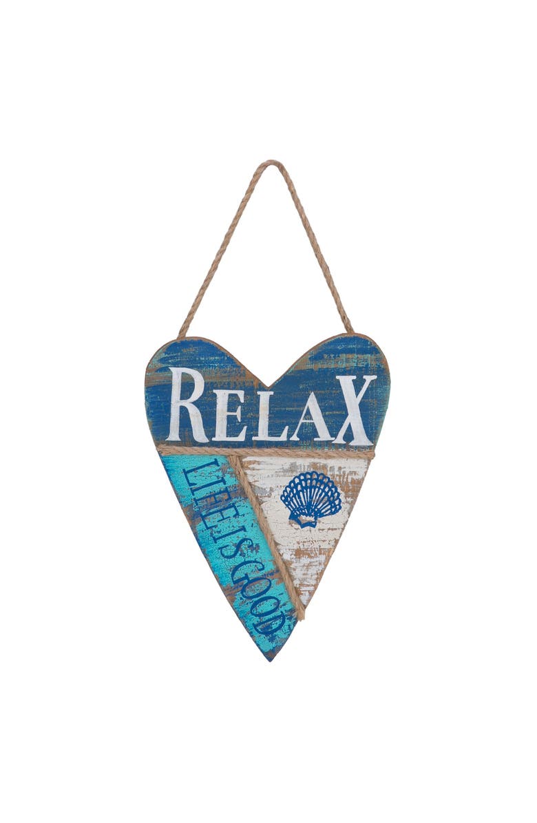 Beachcombers Relax Heart Coastal Hanging Plaque Wall Sign, Main, color, 