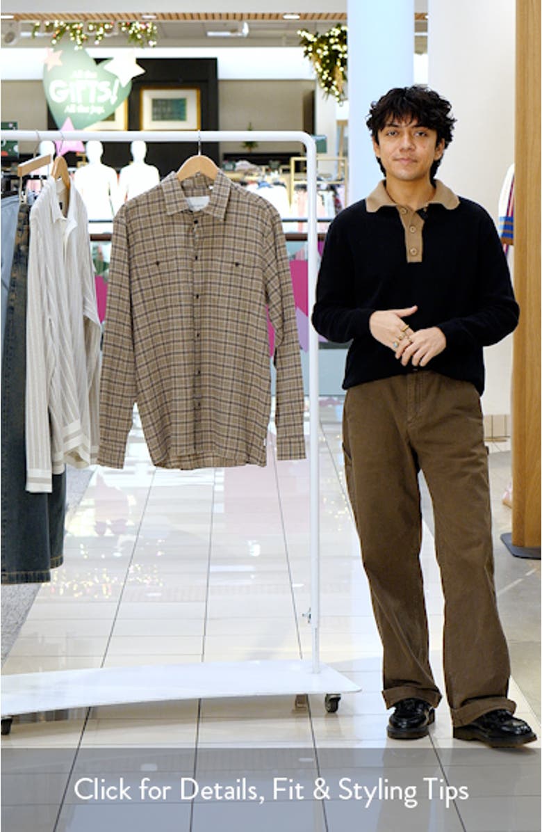 John Check Stretch Organic Cotton Blend Shirt, sales video thumbnail