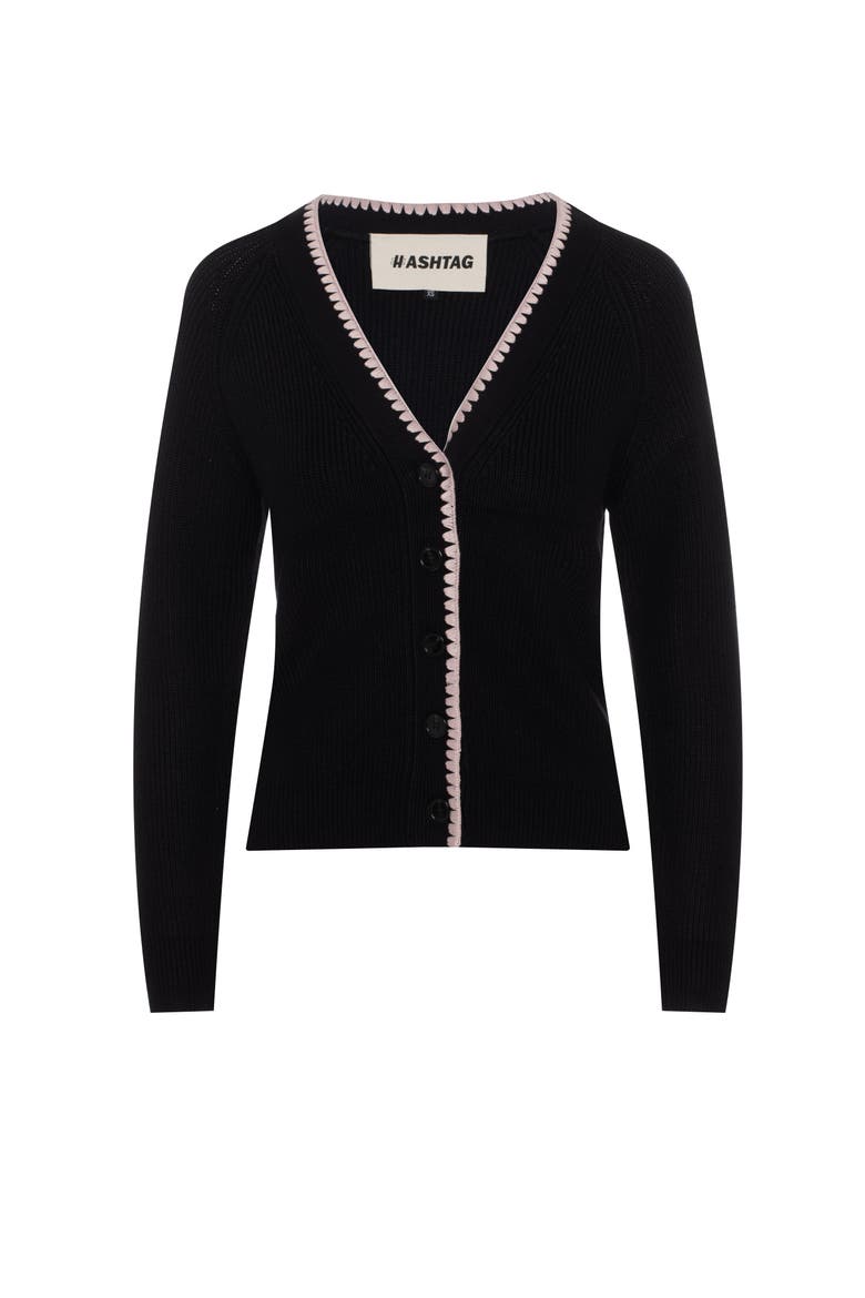 Chenille Button Front Knit Cardigan, Main, color, Black