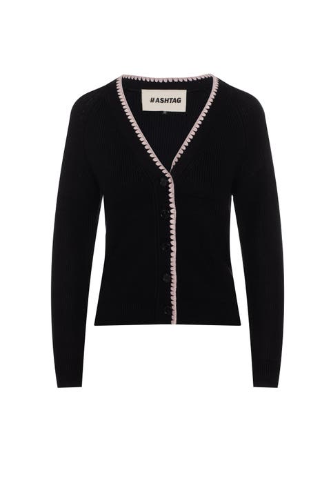 Chenille Button Front Knit Cardigan