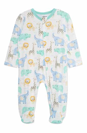 Little Me Jungle Sketch Stretch Viscose Zip Footie