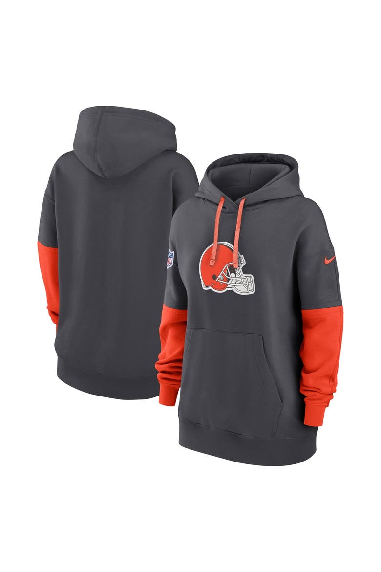 Women's Nike Anthracite Cleveland Browns Sideline Essential Hoodie, Main, color, Anthracite