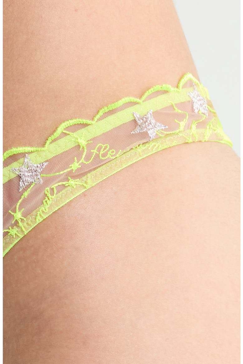 Etoile Embroidered Thong, Alternate, color, NEON YELLOW