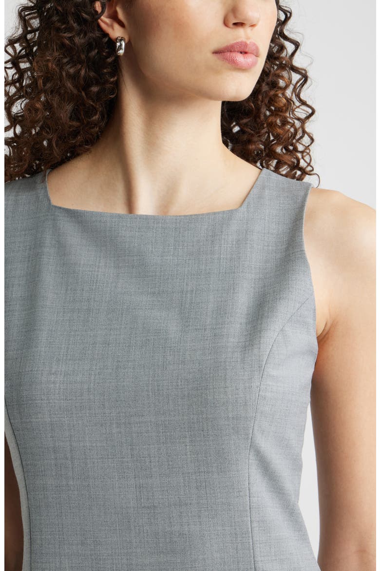 grey square neck dress Chloe Grey Square Neck Skater Mini Dress  Get That Trend