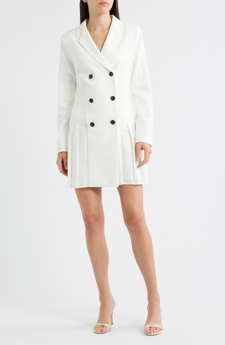 Tahari ASL Long Sleeve Pleated Coat Dress, Main, color, 