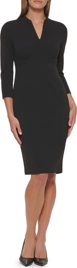 Split Neck Sheath Dress