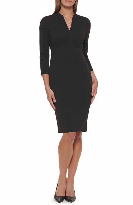 Calvin Klein Split Neck Sheath Dress