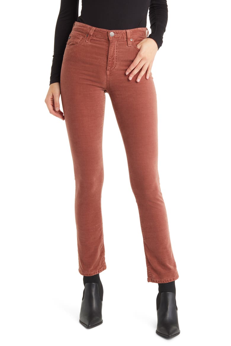 Mari High Waist Slim Ankle Straight Leg Jeans, Main, color, DUSTY BLUSH