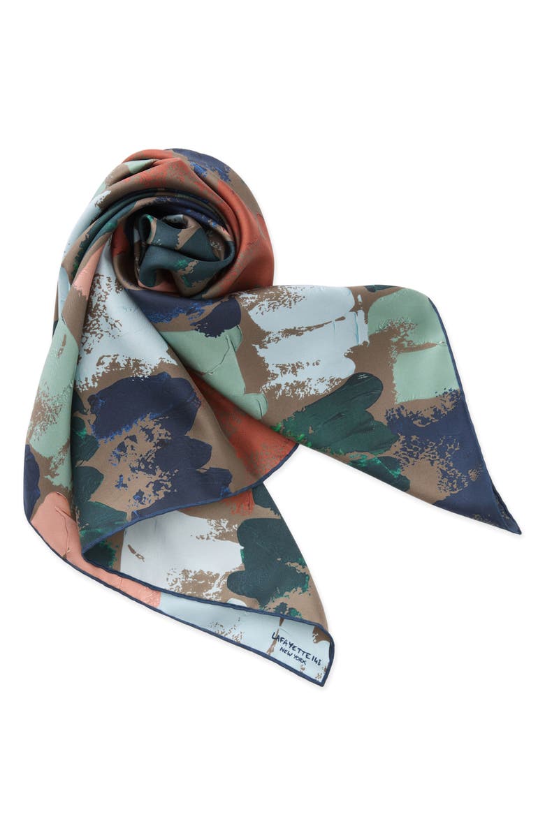 Lafayette 148 New York Painter's Palette Print Square Silk Scarf, Alternate, color, 