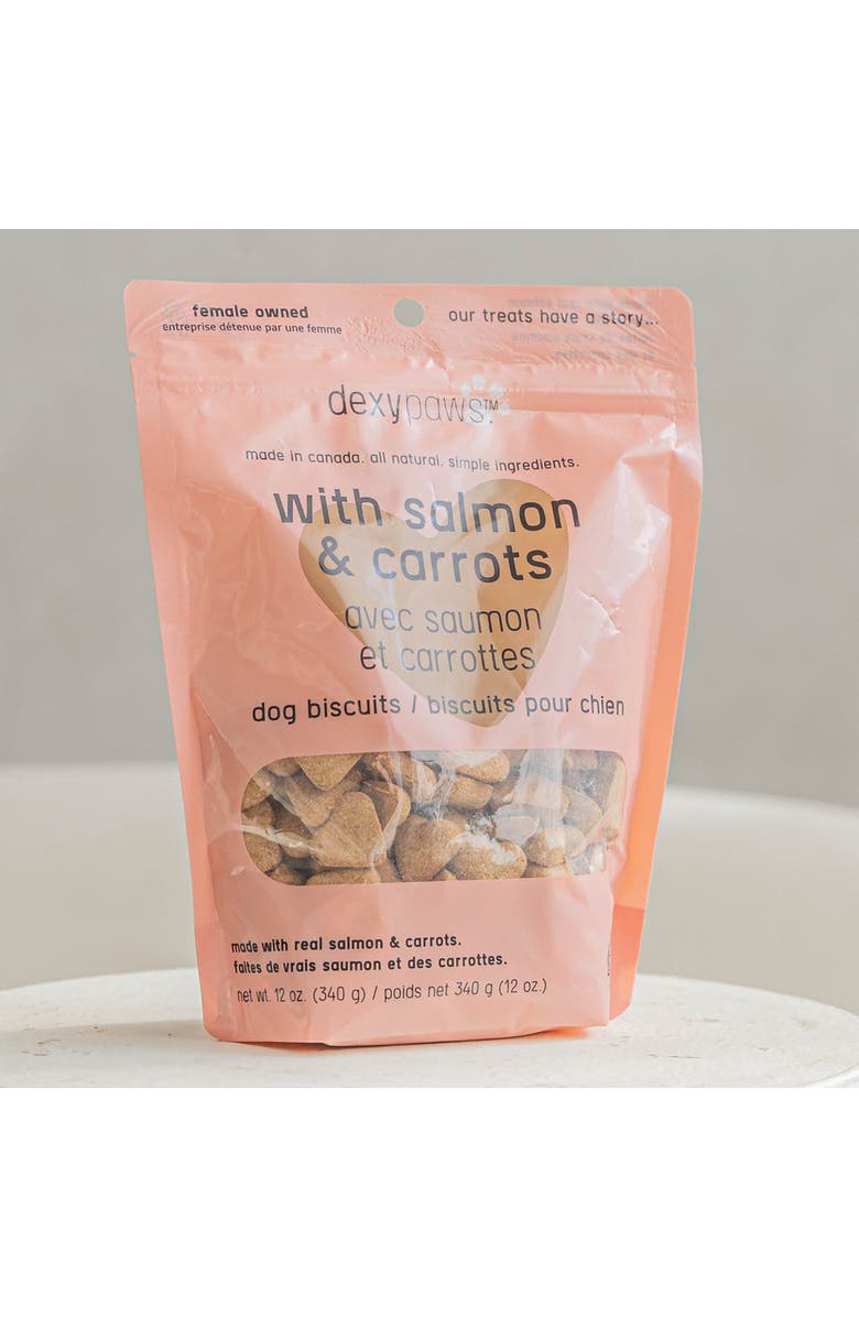 Dexypaws Salmon & Carrot Dog Biscuits 12oz All Natural Pet Treats, Alternate, color, Brown
