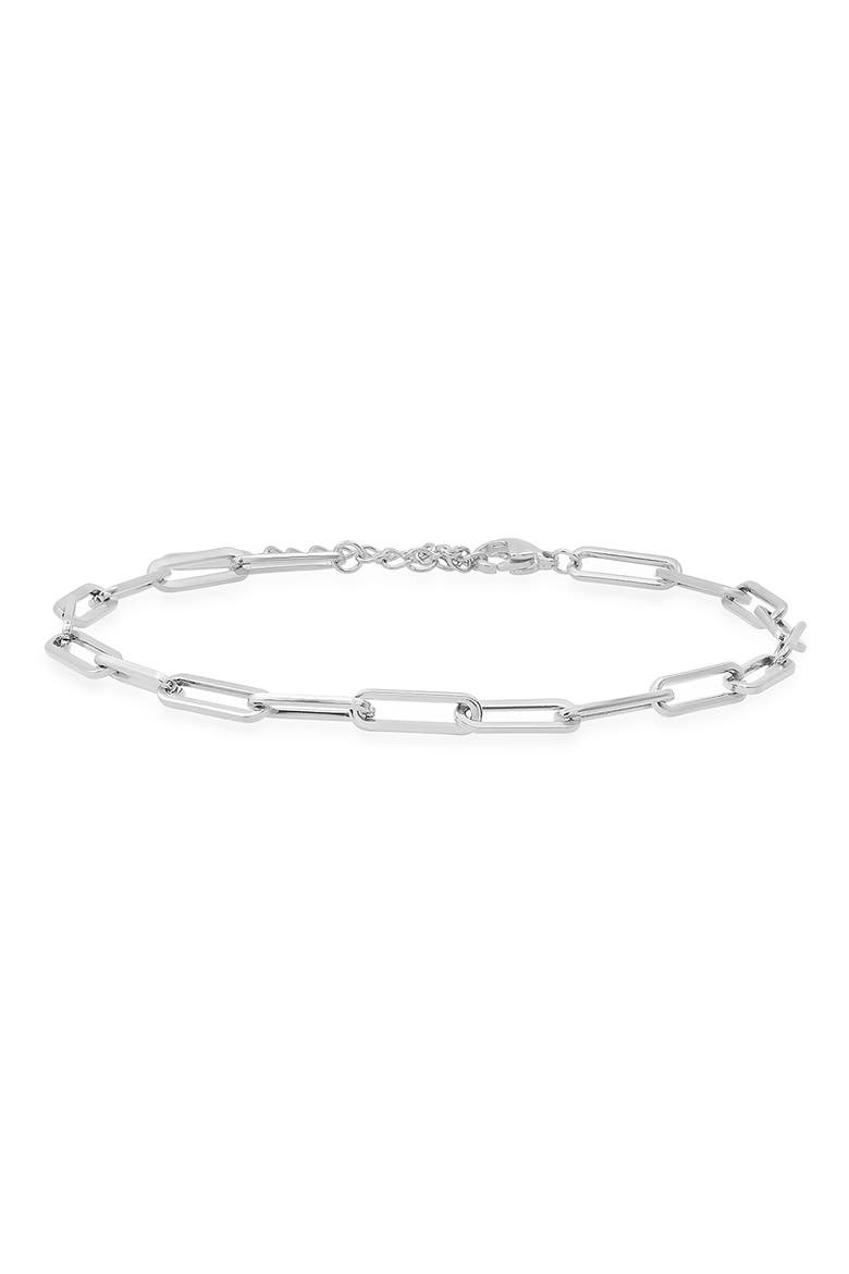 Paper Clip Chain Bracelet, Main, color, METALLIC