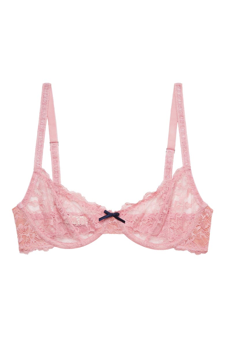Bianca Lace Underwire Balconette Bra, Main, color, PINK LADY