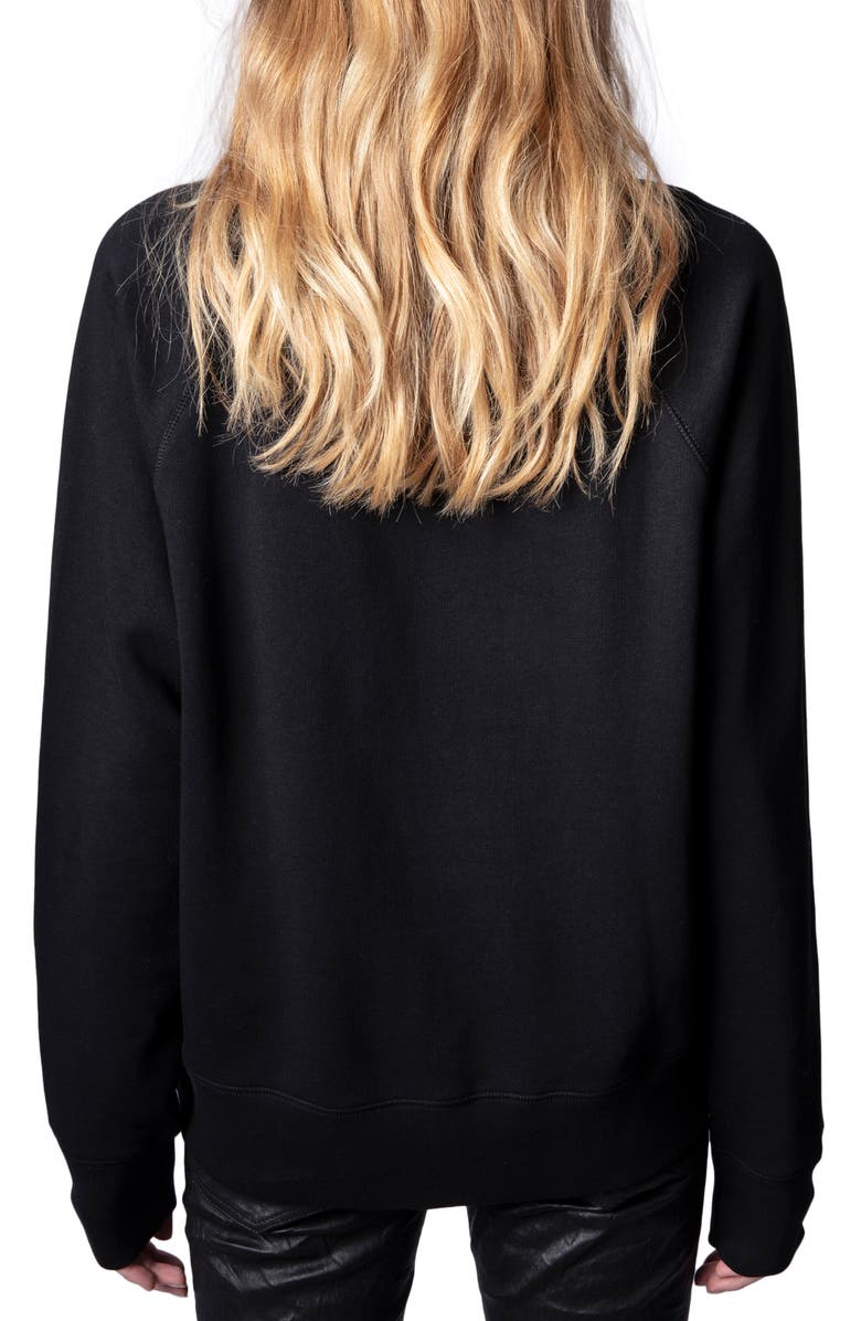 Zadig & Voltaire Camo Skull Strass Sweatshirt, Alternate, color,