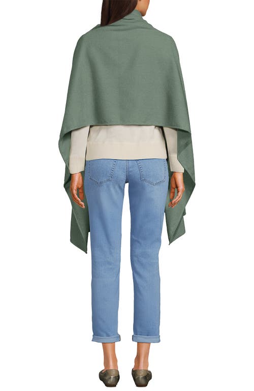 Lands' End Cashtouch Shawl Wrap In Green