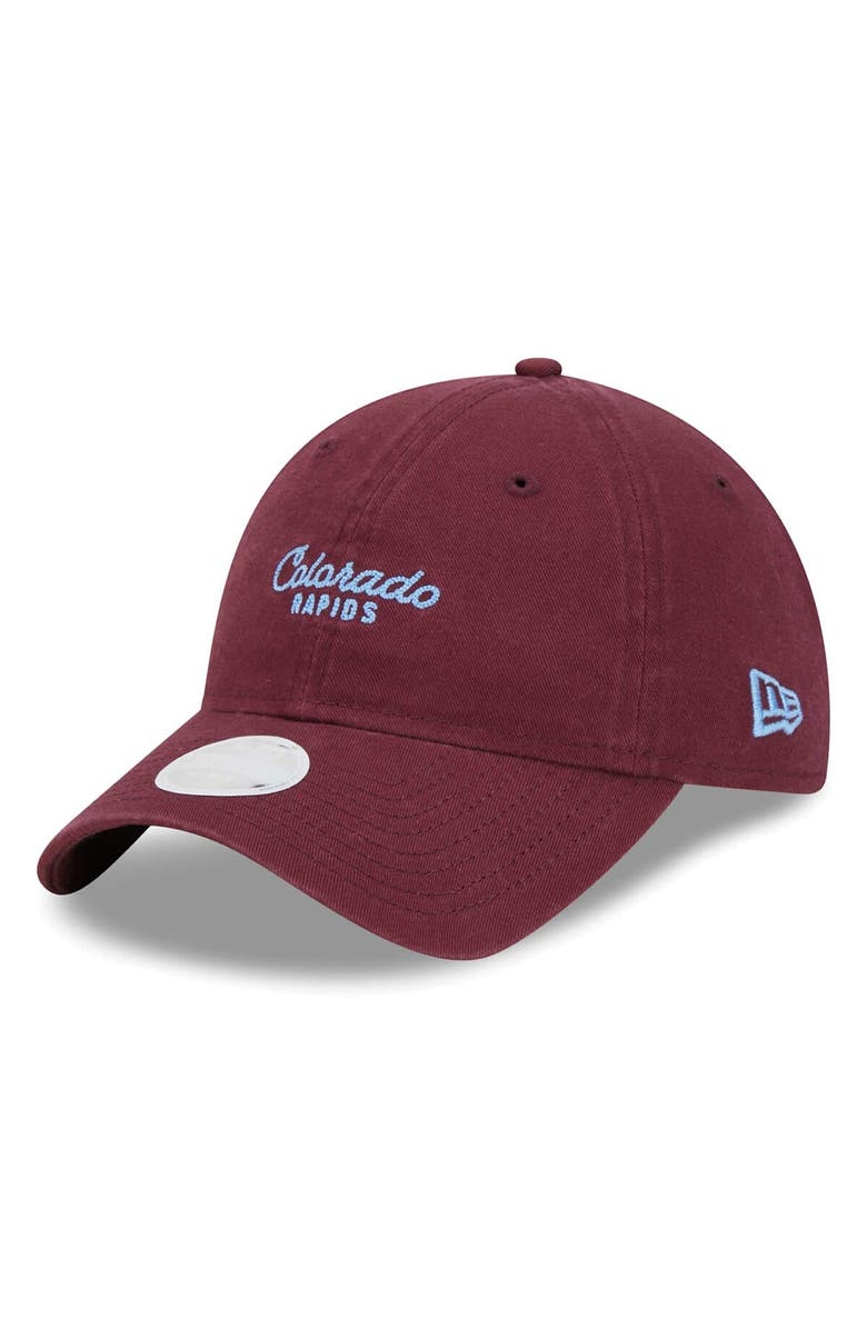 New Era Women's New Era Burgundy Colorado Rapids Throwback 9TWENTY Adjustable Hat, Main, color,