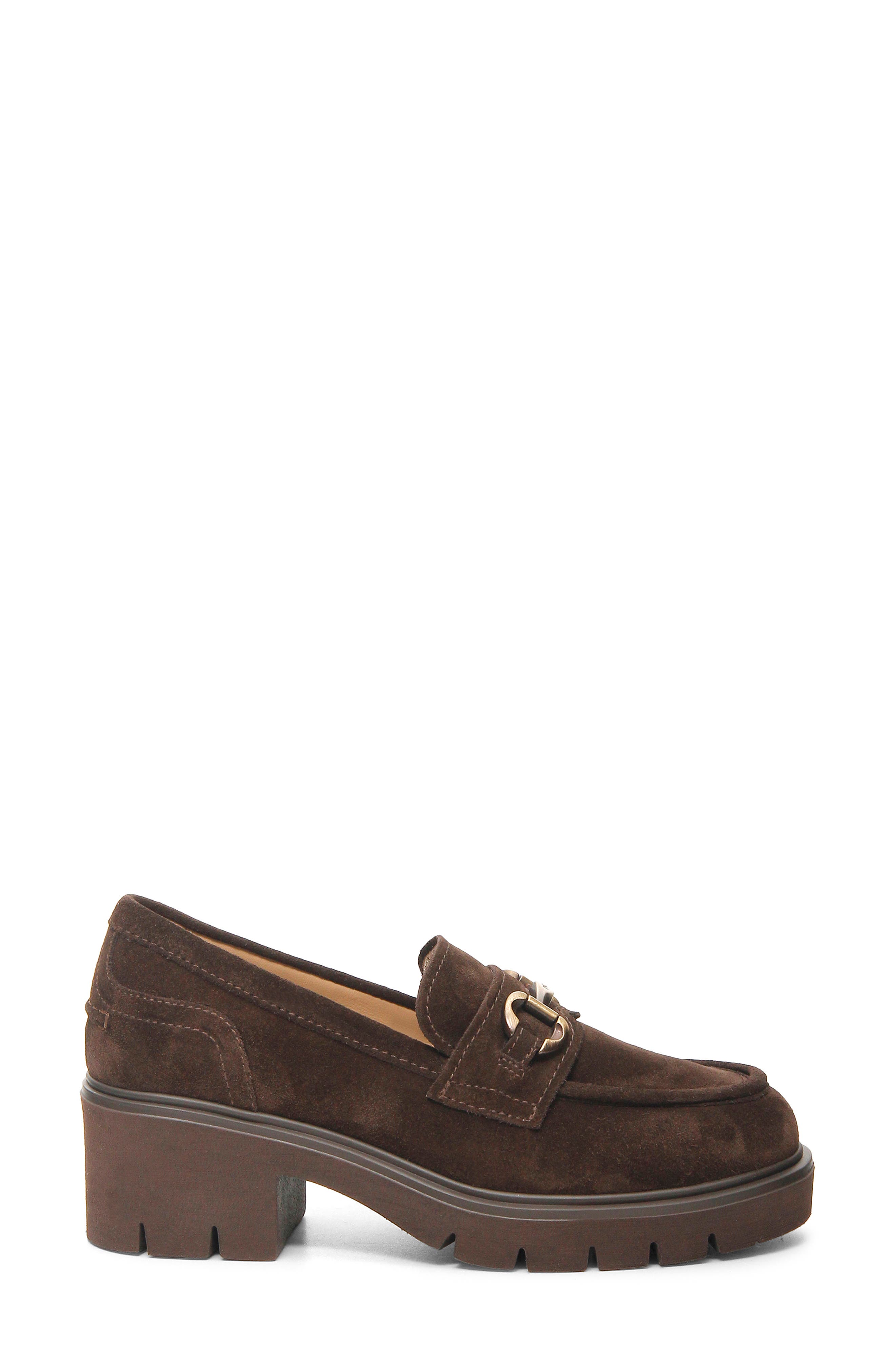 Bit Heeled Loafer, Alternate, color, DARK BROWN