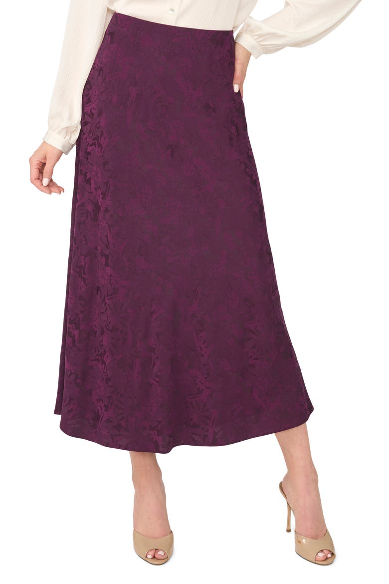 Jacquard Pull-On Midi Skirt, Main, color, WINTER BLOOM