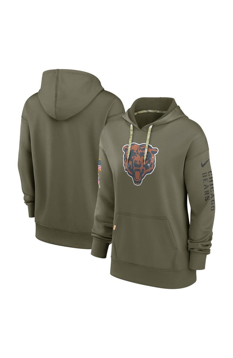 Nike Women's Nike Olive Chicago Bears 2022 Salute To Service Performance Pullover Hoodie, Main, color,