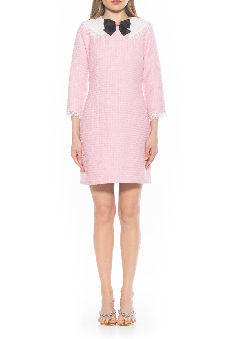 Monique Tweed Sheath Dress, Main, color, PINK