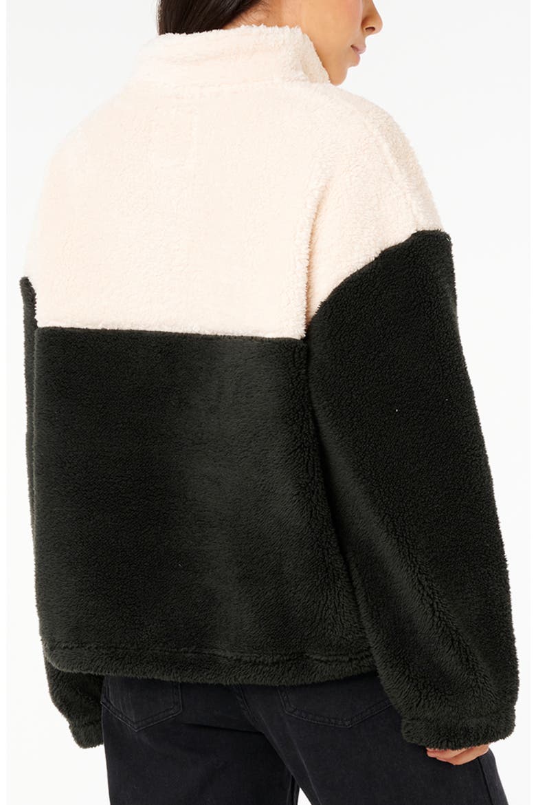 Surf Revival Quarter Zip Polar Fleece Pullover, Alternate, color, BLACK/ OFF WHITE
