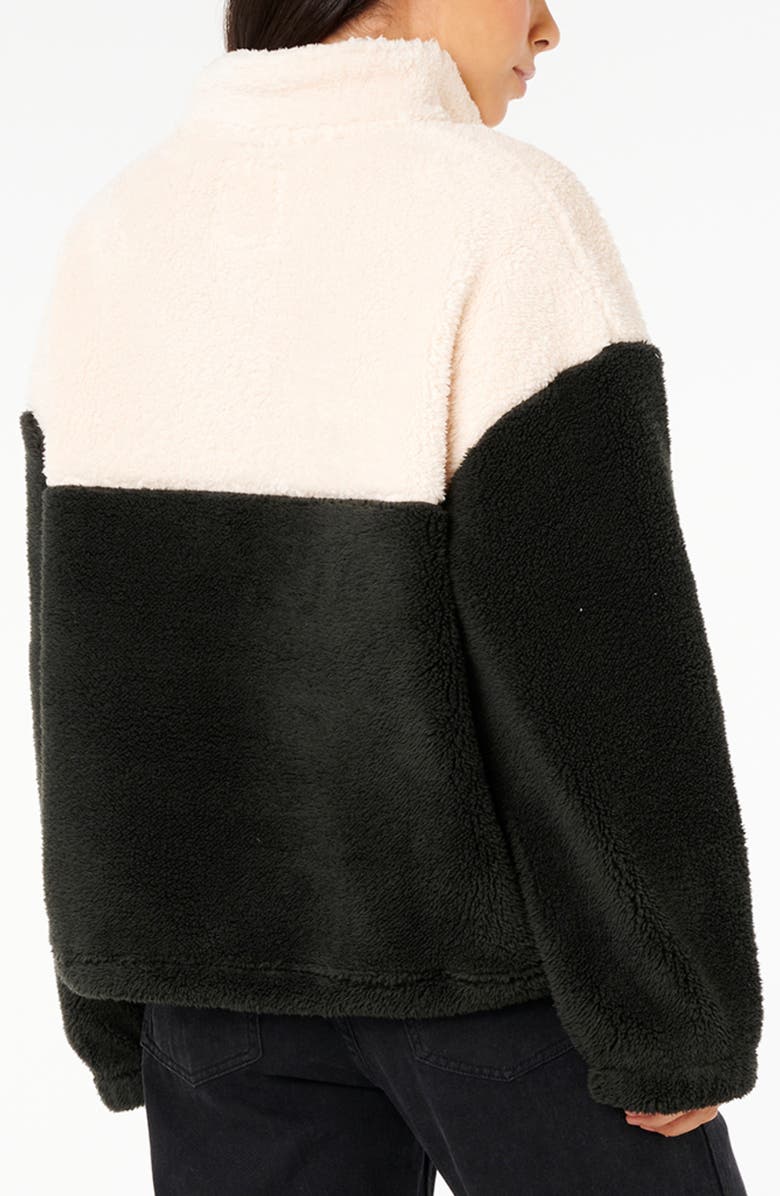 Rip Curl Surf Revival Quarter Zip Polar Fleece Pullover, Alternate, color, Black/ Off White