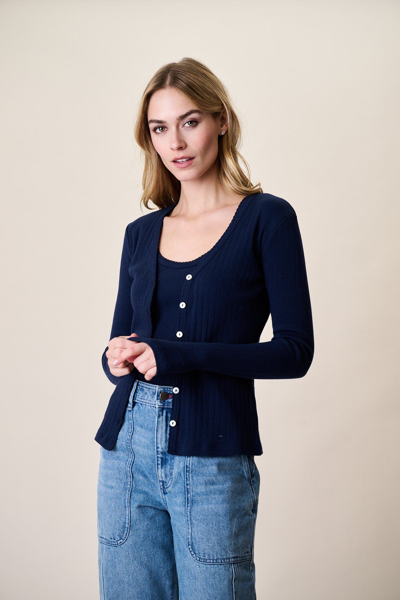Pointelle Cardigan - image 2