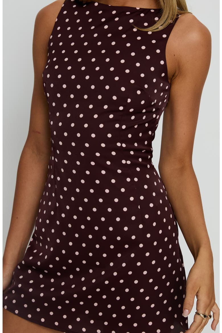 Kherin Polka Dot Skirted Romper, Alternate, color, WINE POLKA