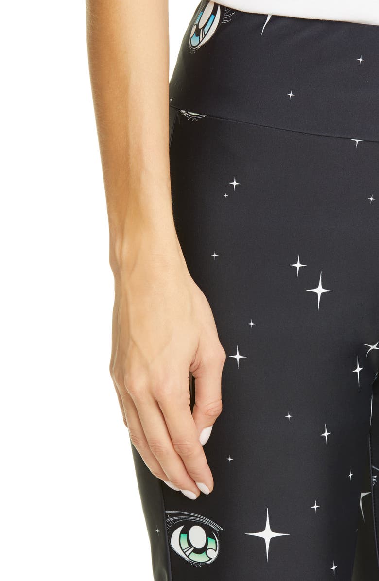 Sandy Liang Huffy Eye Print Flare Pants, Alternate, color,