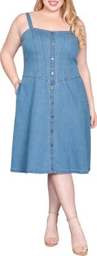 Standards & Practices Cotton Blend Denim Dress