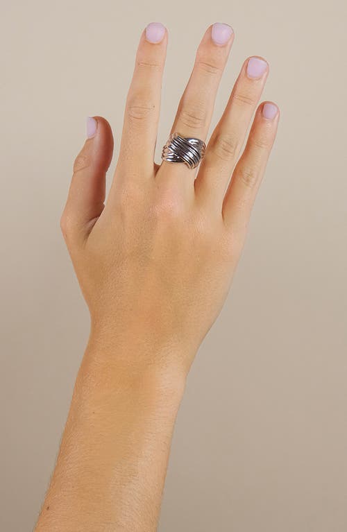 Sterling Forever Pli Ring In Gray
