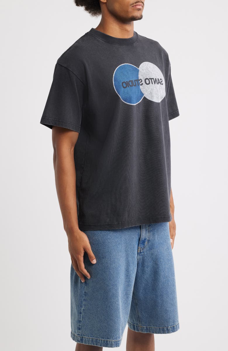 SANTO STUDIO Santo Flipped Cotton Graphic T-Shirt, Alternate, color, Black Fade
