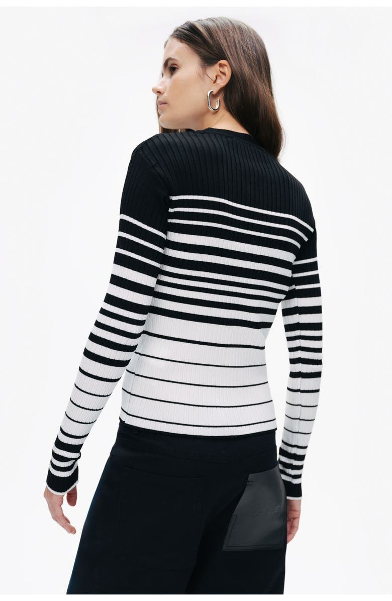 Nocturne Striped Crocheted Knitted Sweater, Alternate, color, 