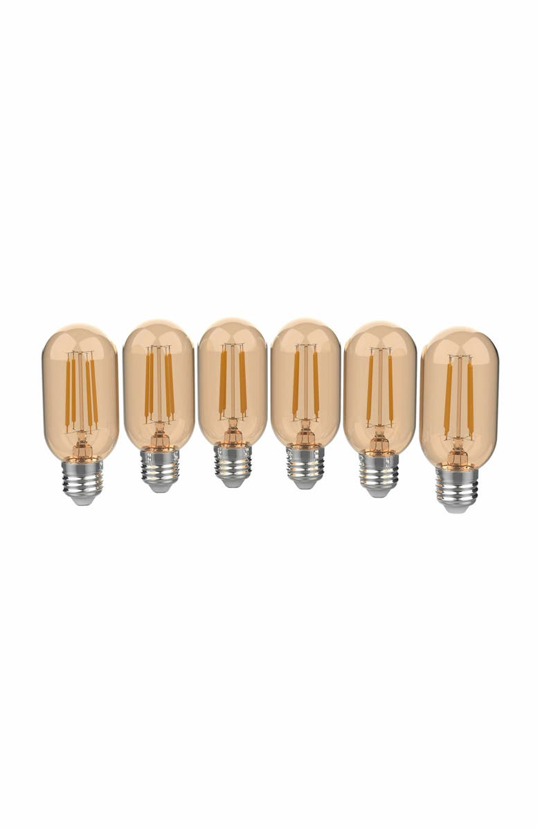 JONATHAN Y Industrial Non-Dimmable T45-4W LED Edison Bulbs with E26 Base, 80+ CRI, Warm White 2700K, 350 Lumens, Tinted Amber, Main, color, Amber
