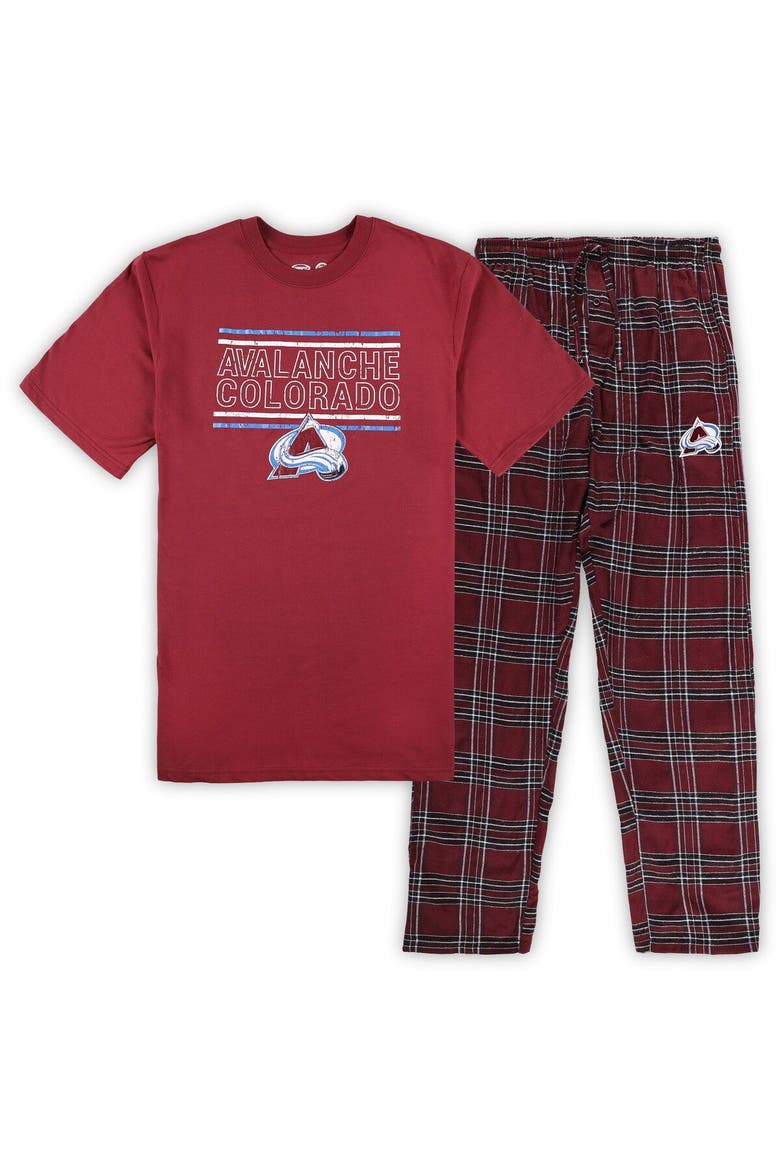 Men's Burgundy Colorado Avalanche Big & Tall T-Shirt & Pajama Pants Sleep Set, Main, color, Navy