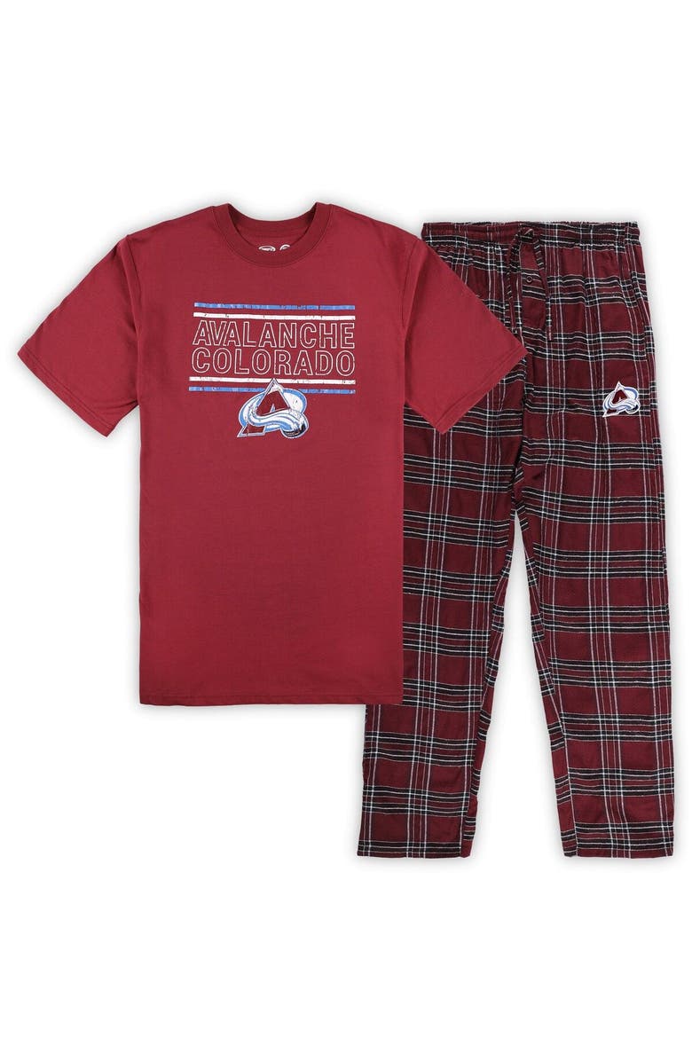 PROFILE Men's Burgundy Colorado Avalanche Big & Tall T-Shirt & Pajama Pants Sleep Set, Main, color, 