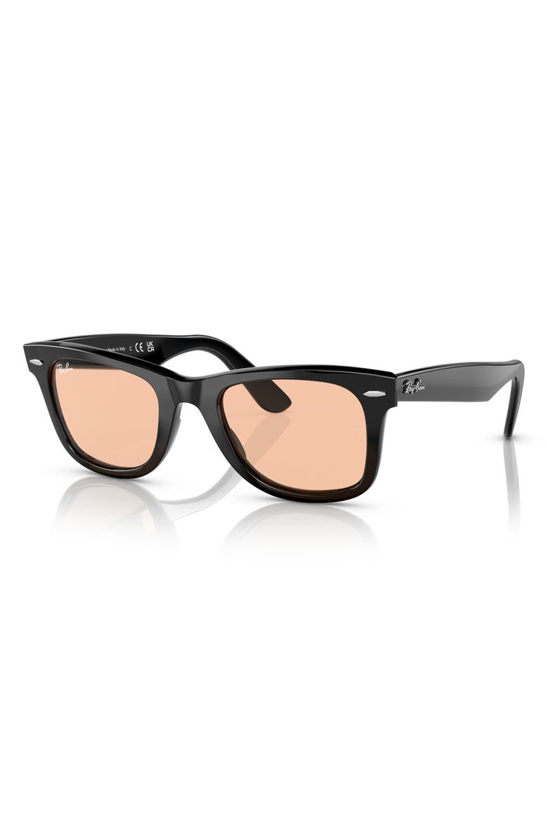 Ray-Ban 52mm Square Sunglasses, Alternate, color, Black / Pink