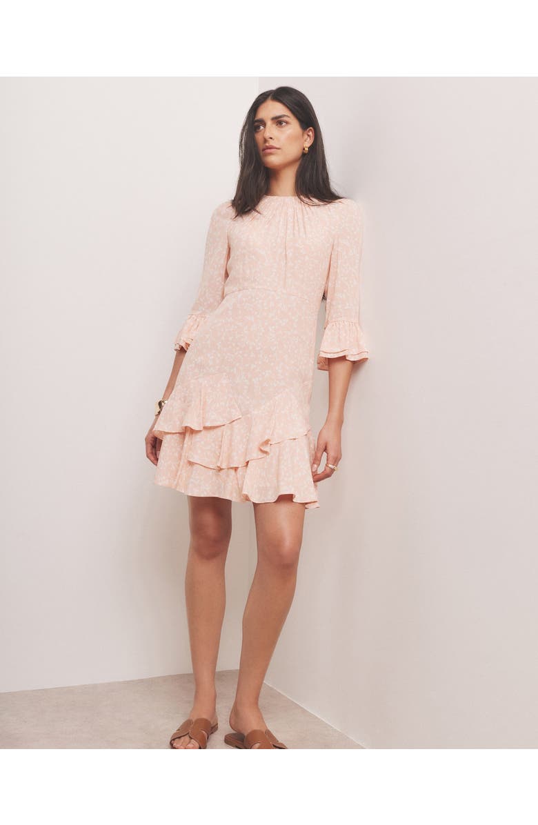 MINT VELVET Floral Print Ruffle Mini Dress, Alternate, color, Pink