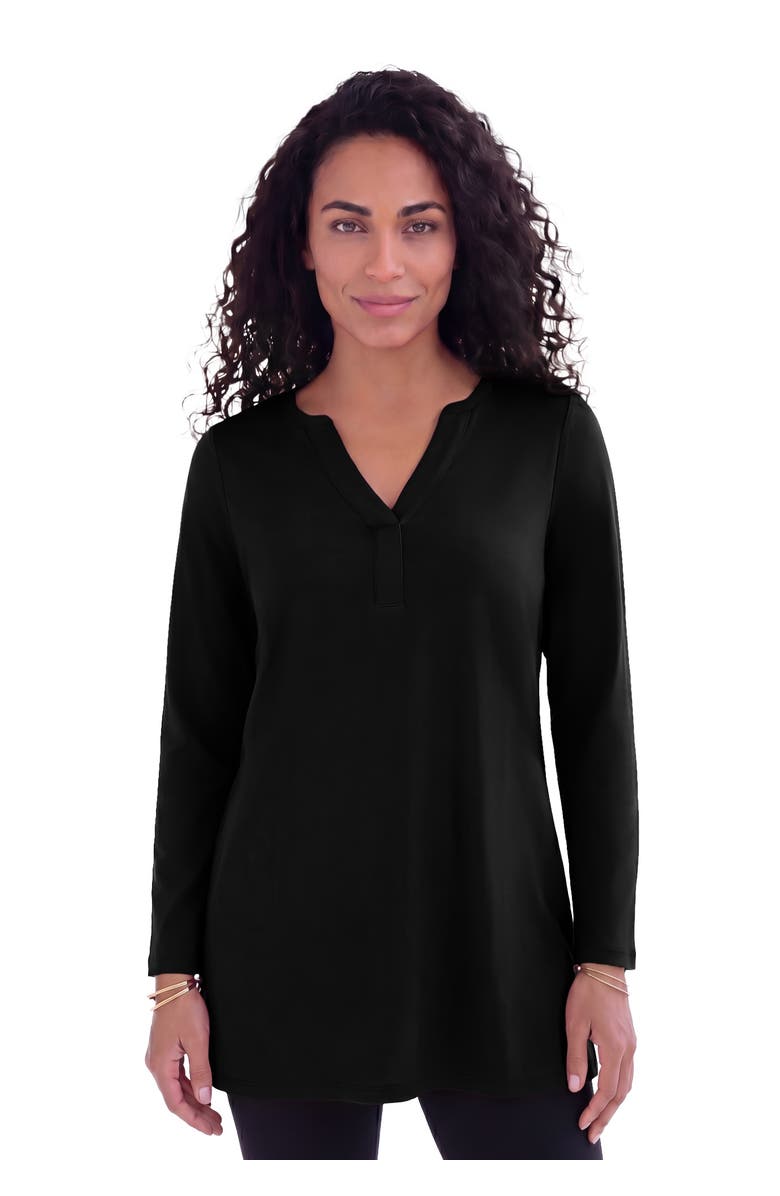 Roaman's Ultimate Y Neck Tunic, Main, color, Black