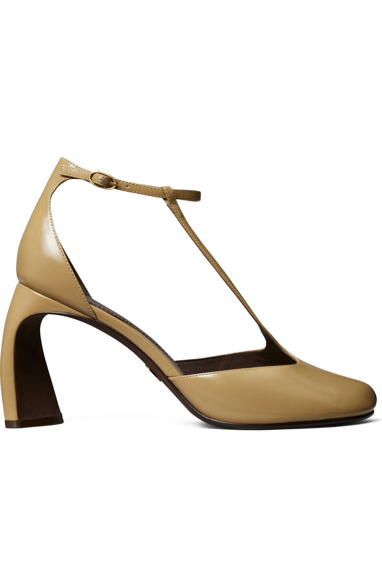 Tory Burch T-Strap Peep Toe Pump, Alternate, color, Warm Nutmeg