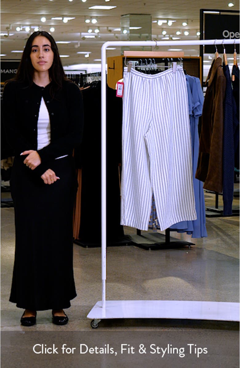 Stripe Pull-On Ankle Wide Leg Pants, sales video thumbnail