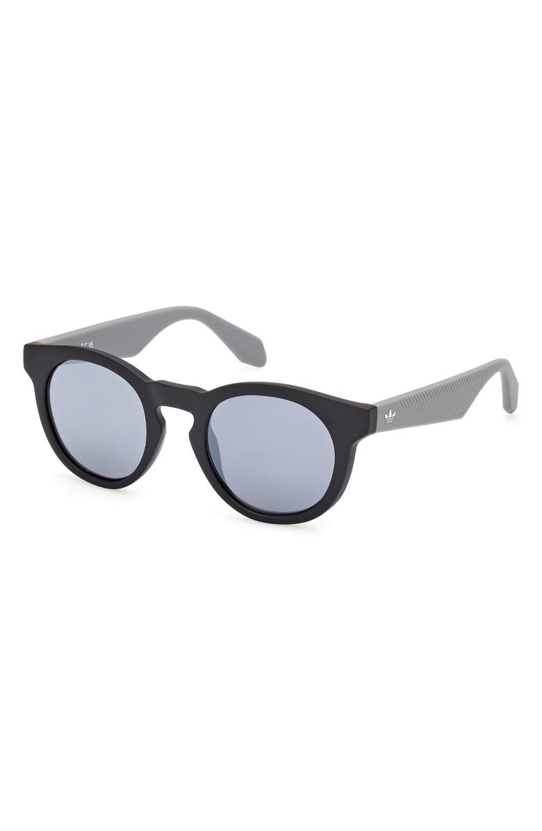 adidas Round Sunglasses, Alternate, color, Matte Black/ Smoke Mirror