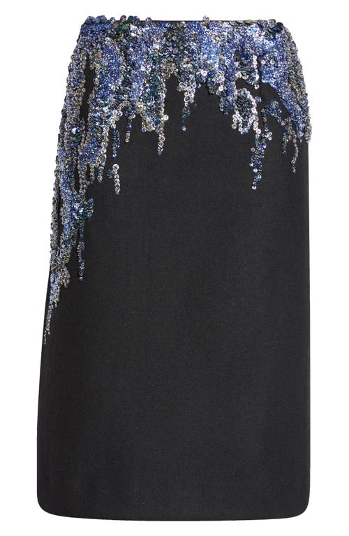 Shop Dries Van Noten Sequin Embroidered Pencil Skirt In Black