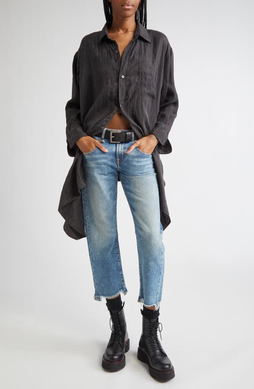 R13 Draped Front Button-up Shirt In Black