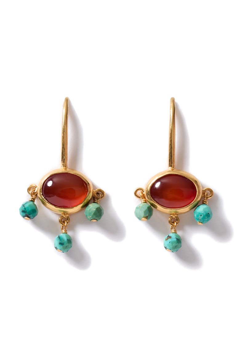 Della Semiprecious Stone Drop Earrings, Main, color, CARNELIAN