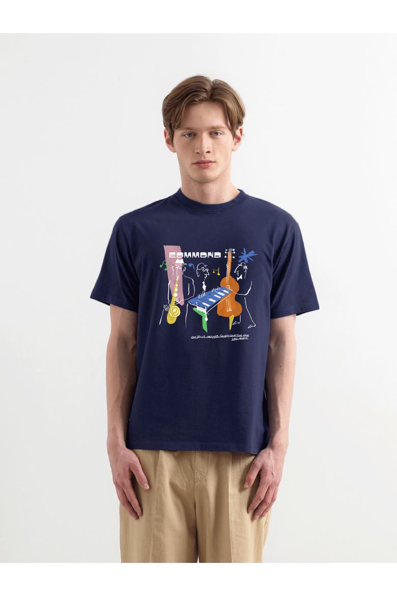 Cassette Print T-Shirt, Main, color, Plain Navy