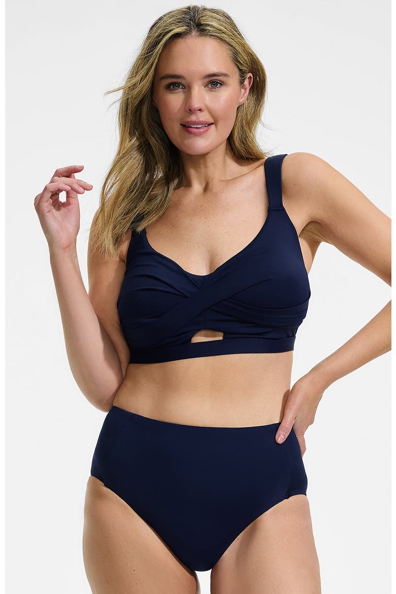Plus Size Twist Front Bikini Top, Main, color, Deep Sea Navy